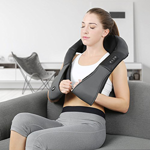 Naipo Neck Massager Adjustable Intensity Shiatsu Back Shoulder Massager with Heat and Deep Tissue Kneading for Office Home Car