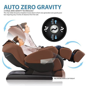 RELAXONCHAIR MK-IV Full Body Zero Gravity Shiatsu Massage Chair with Built in Heating and Air Massage System (Brown)